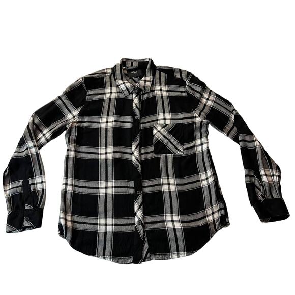 Rails Plaid Flannel Hunter Checkered Button Down Blouse Size Medium *SMALL FLAW* - Picture 1 of 10